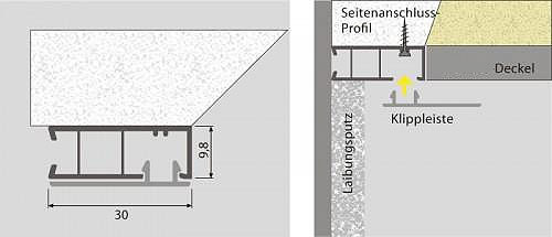 Seitenanschlussprofil pro Paar zu je 300mm